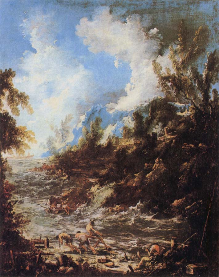 Seascape with Fishermen and Bathers